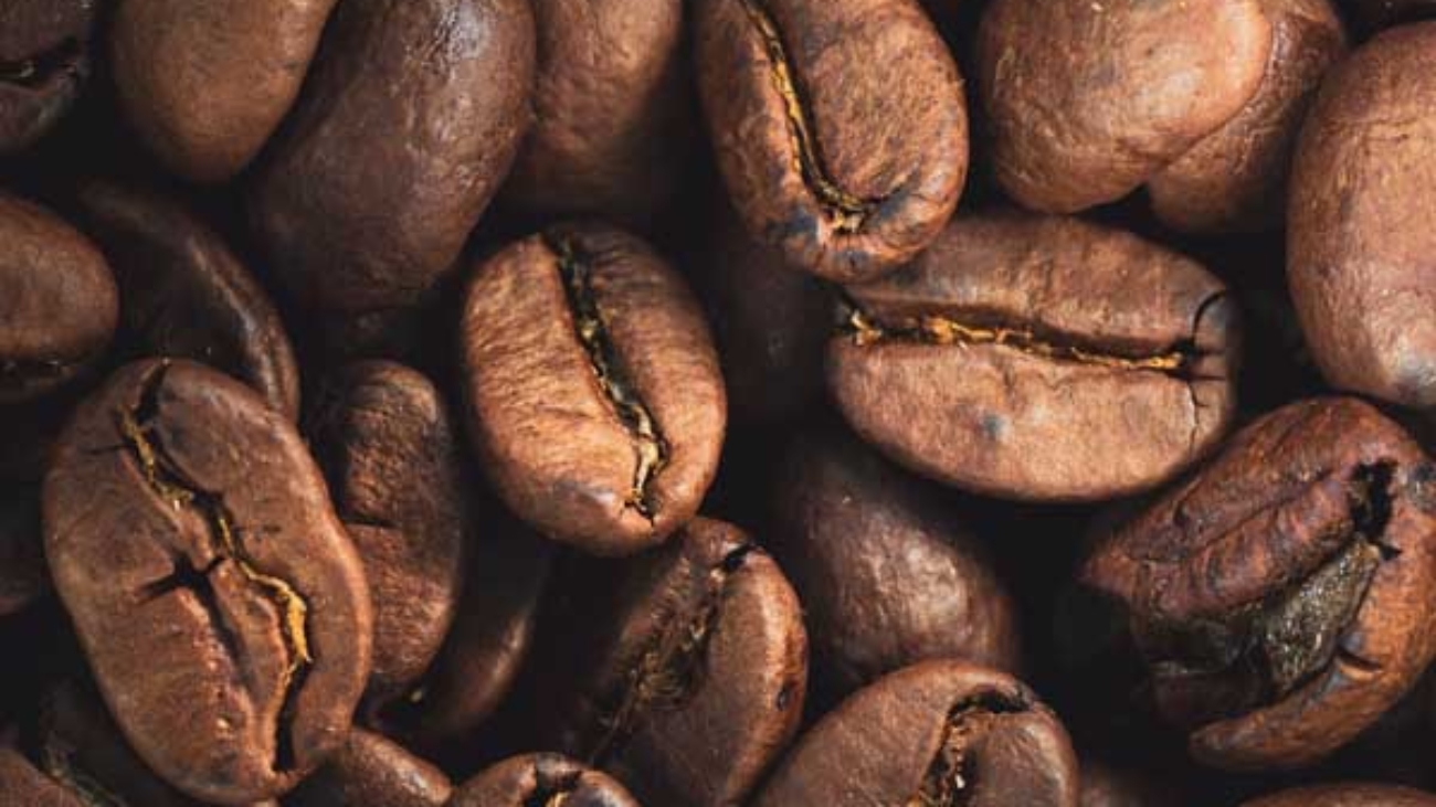 A closeup shot of fresh coffee beans-coffee texture